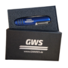 Blaues Taschenmesser verpackt in Box oder Schachtel